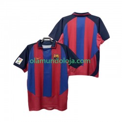 Camisola FC Barcelona 2003 Retro Homem Equipamento Primeiro 2004 Manga Curta